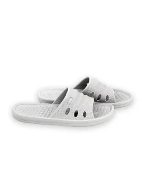 Men's Plain Solid Slippers,Light Grey Slippers With Buckles