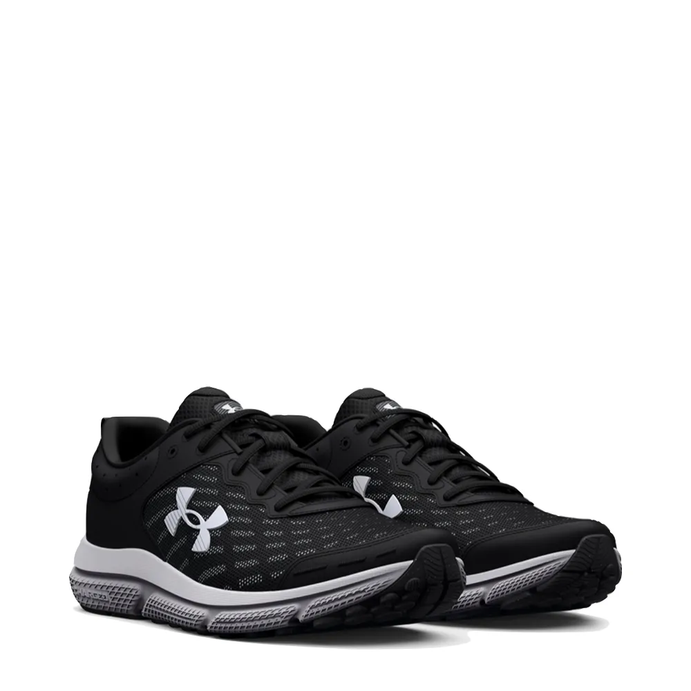 Under Armour Men's Charged Assert 10 Sneaker in Black/White Best Running Shoes Marathon