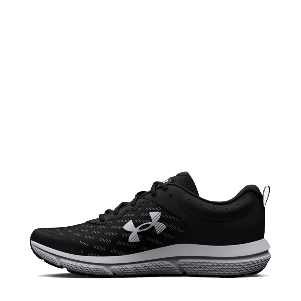 Lightweight Cushioned Breathable Running Shoes Under Armour Men's Charged Assert 10 Sneaker in Black/White