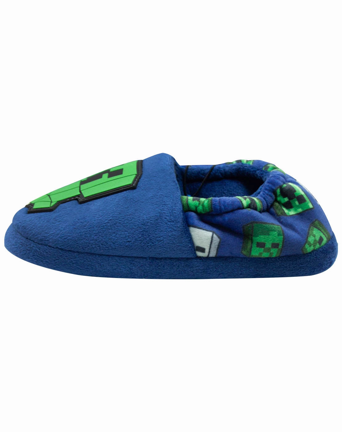Plush Animal Slippers Minecraft Creeper vs Zombie Boys Blue Slipper Kids House Shoe - Blue