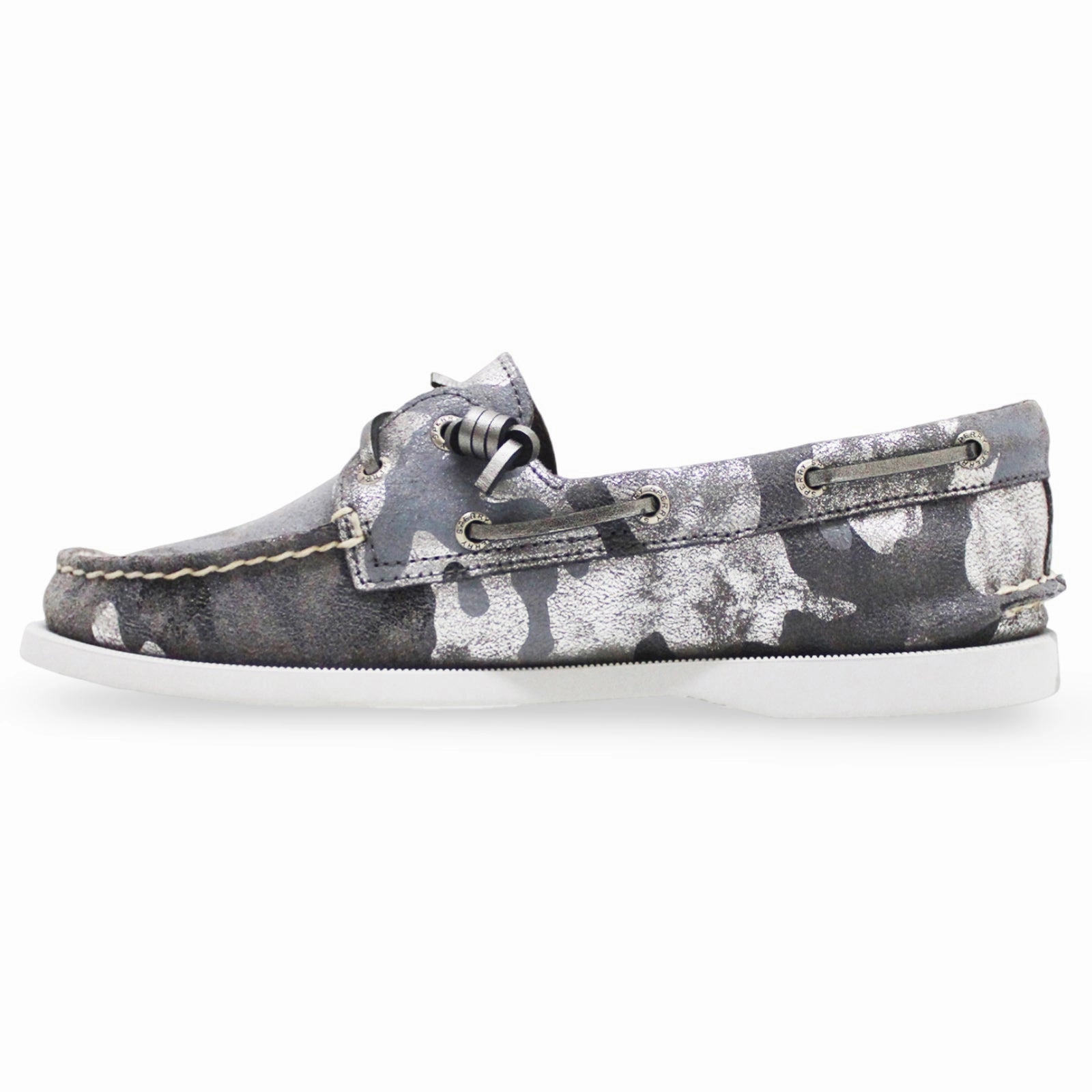 Best Jeans For Loafers Sperry Authentic Original Vida Full Grain Leather Women's Boat Camo Grey Multi Shoes