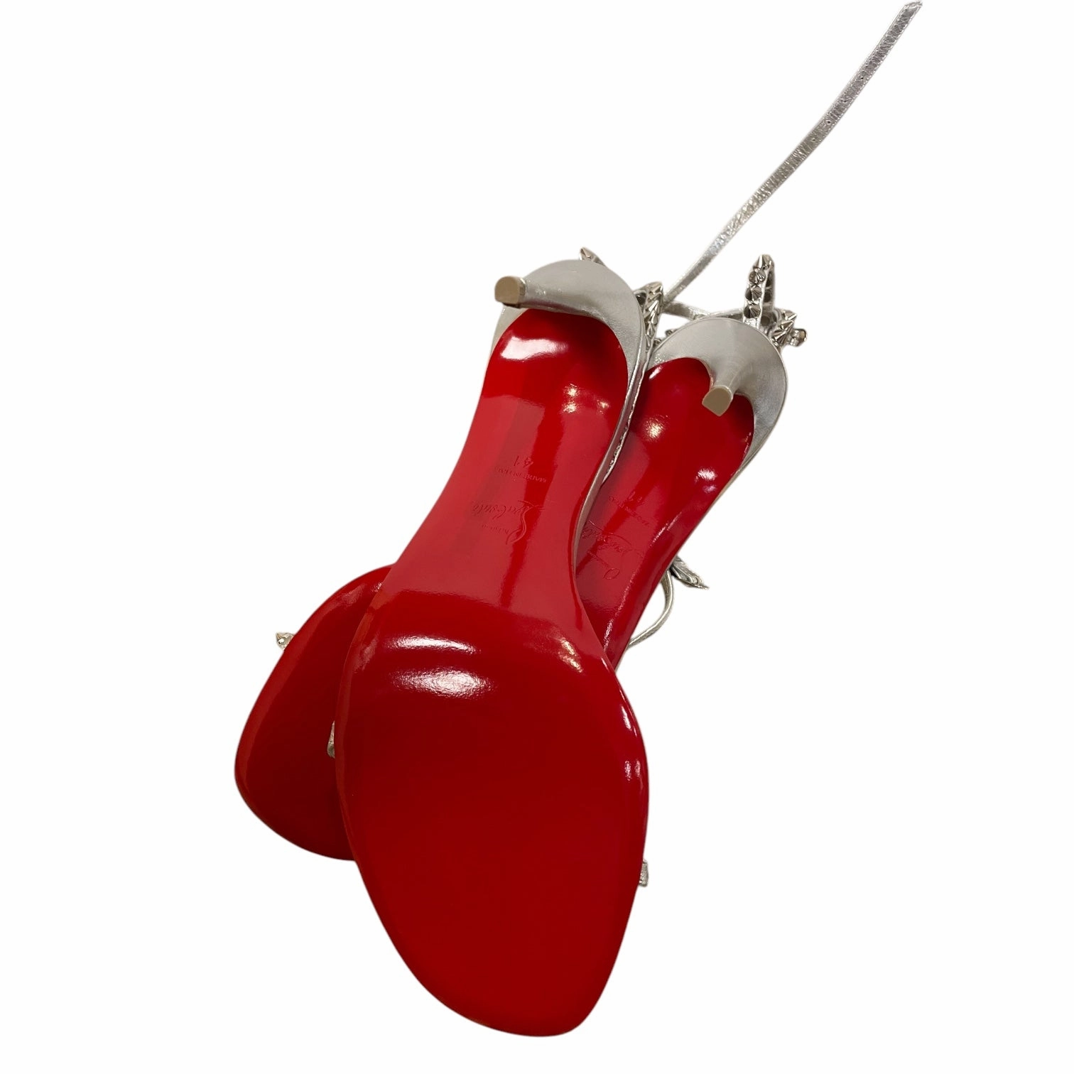 Shoes Luxury Designer By Christian Louboutin In Silver, Size: 11 Jfg New Balance 1000