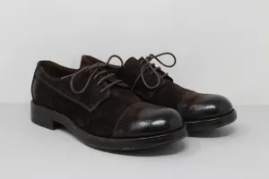 Suede Lace Up Flat Shoes W6095