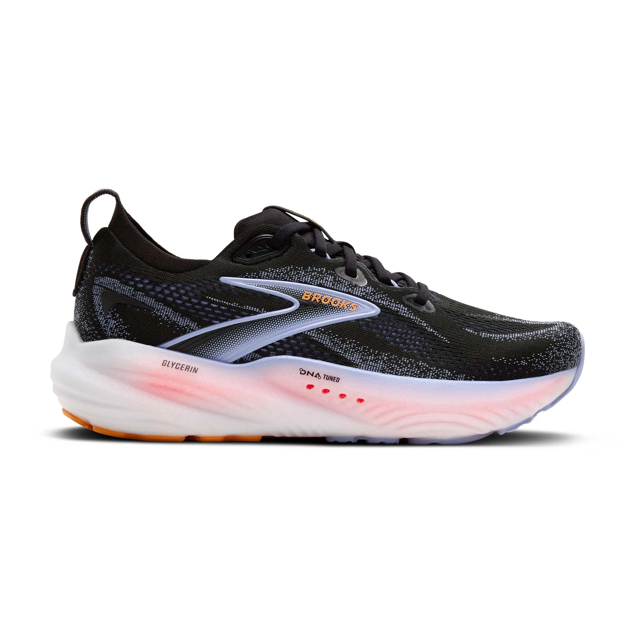 Brooks | Women's Glycerin 22 Running Shoes - Black/Blue Heron/Orange Best Running Shoes With Knee Problems