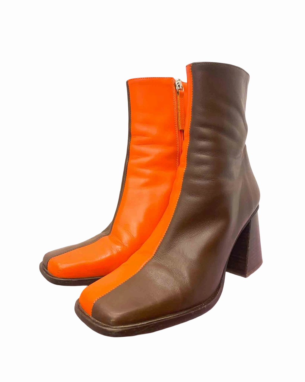 Size 39 | Alohas 2 Colour Leather Boots High Knee Boots Low Heel
