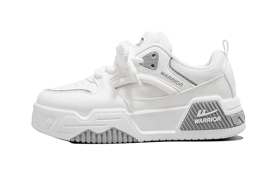 Warrior Low top Skateboard Shoes Unisex White Gray Red