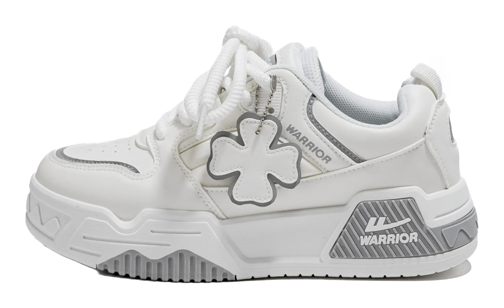 Warrior Low top Skateboard Shoes Unisex White Gray Red