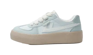 Warrior Non slip Lightweight Low top Skateboard Shoes Women's Blue Beige Casual Dress Shoes Slip-on