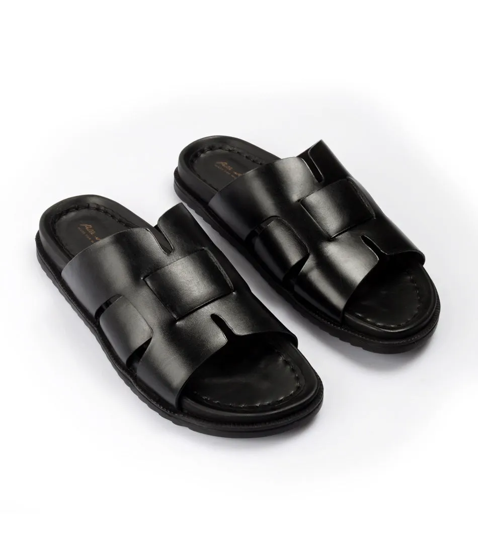 Spooky Slippers Verona Leather Slippers - Black