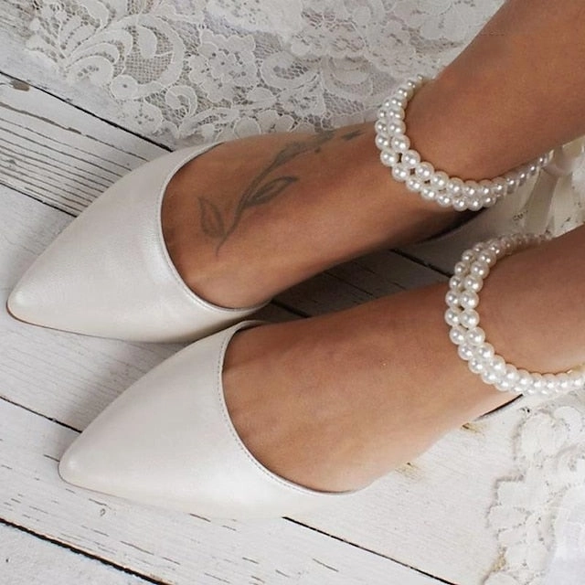 White Bridal Strap Elegant Flats Women's Pearl Ankle  Men's New Balance 993