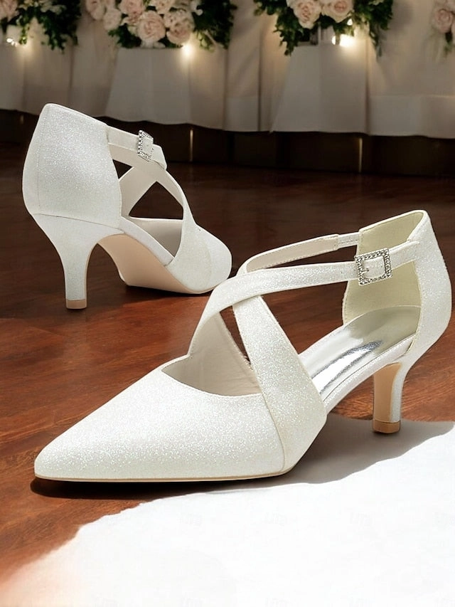 with Cross Heels Strap Buckle Kitten Glitter Rhinestone White Black New Balance Sneakers For Men