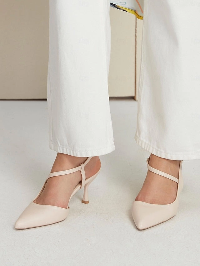 Women's Pumps Slingback Elegant Heel Nude  Kitten