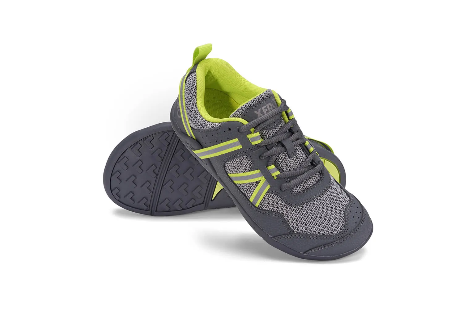 Xero Shoes Prio - Kids - Gray/Lime Spiked Running Shoes