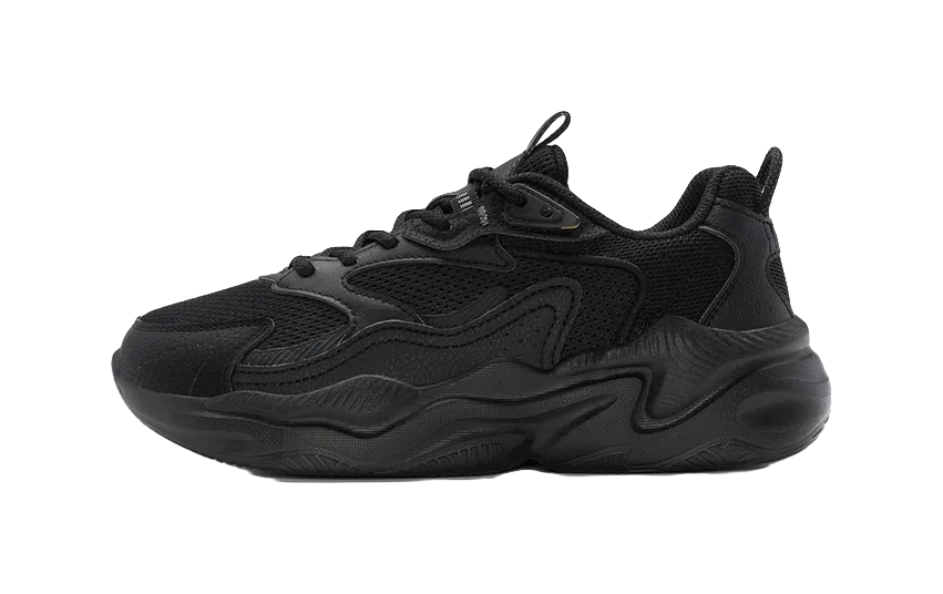 Best Casual Shoes Australia XTEP Sports Life Collection Slip Resistant And Breathable Low top Chunky Sneakers Women's Black