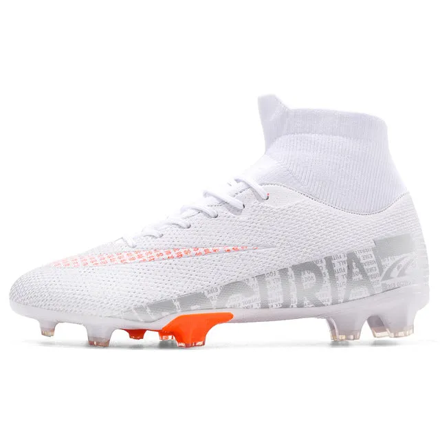 ZHENZU Outdoor Men Boys Soccer Shoes TF/FG Football Boots High Ankle Kids Future Match Turf Soccer Cleats